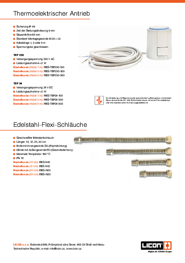 Thermoelektrischer; Flexi-Schläuche